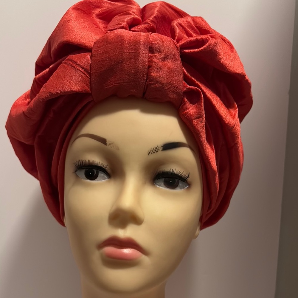 Vibrant Red Turban Hat